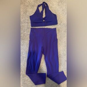 Fabletics Purple Leggings and Sports Bra Set